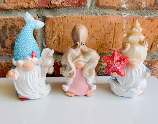 Mermaid, Octopus & Starfish Gnomes